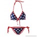 Dona-Brayman American Flag Swimsuit Women,Halter Padded Top Scrunch Bottom Patriotic Bikini String Bikini Swimsuit for Women B07C465D2G